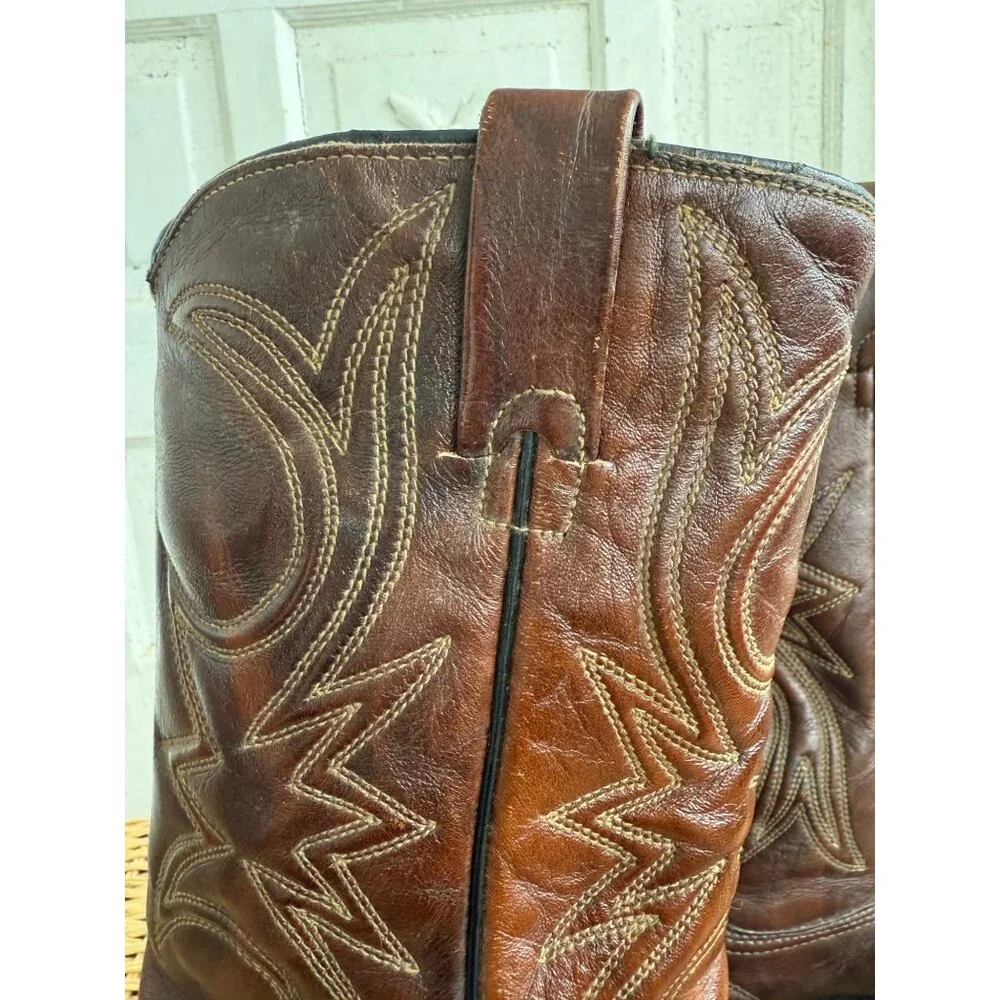 Vintage 80's Texas Brand Mens Western Boot Size 10D Leather - Picture 11 of 16